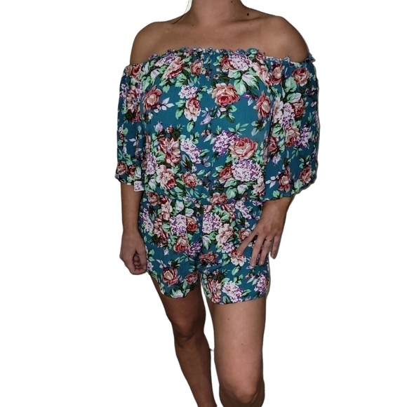 Kori Romper Floral Off The Shoulder - Picture 2 of 7